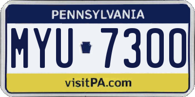 PA license plate MYU7300