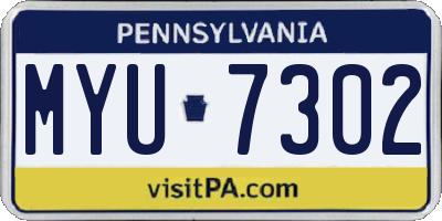 PA license plate MYU7302