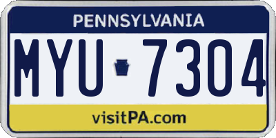 PA license plate MYU7304