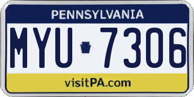 PA license plate MYU7306
