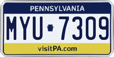 PA license plate MYU7309
