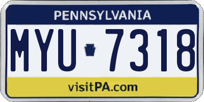 PA license plate MYU7318