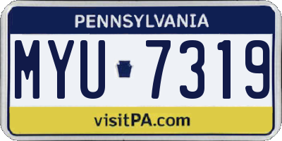 PA license plate MYU7319