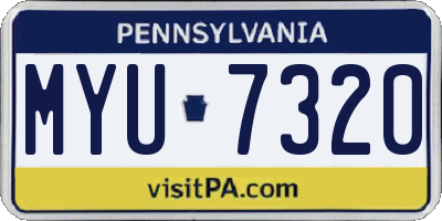 PA license plate MYU7320
