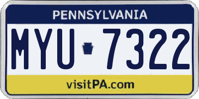 PA license plate MYU7322