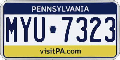 PA license plate MYU7323