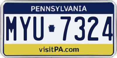 PA license plate MYU7324