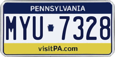 PA license plate MYU7328