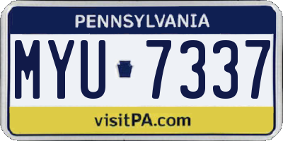 PA license plate MYU7337