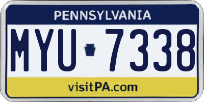 PA license plate MYU7338