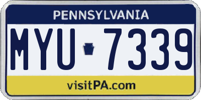 PA license plate MYU7339