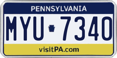 PA license plate MYU7340