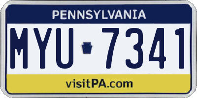 PA license plate MYU7341