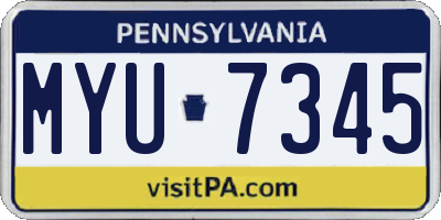 PA license plate MYU7345