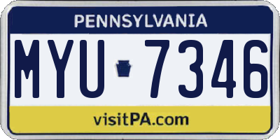 PA license plate MYU7346