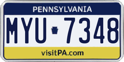 PA license plate MYU7348