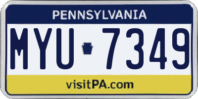 PA license plate MYU7349