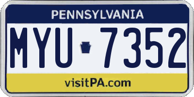 PA license plate MYU7352