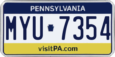 PA license plate MYU7354