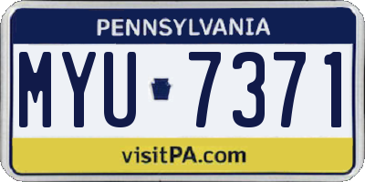 PA license plate MYU7371