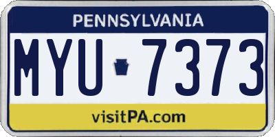 PA license plate MYU7373