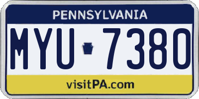 PA license plate MYU7380