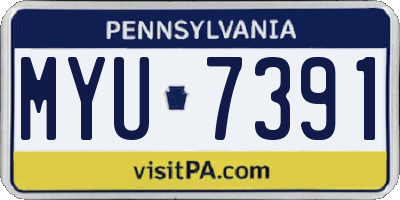 PA license plate MYU7391