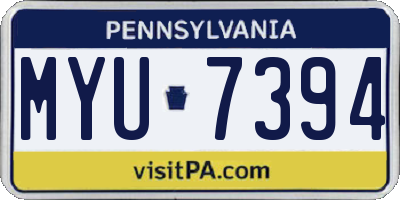 PA license plate MYU7394