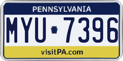 PA license plate MYU7396