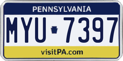 PA license plate MYU7397