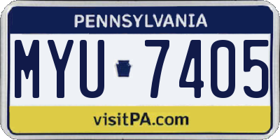 PA license plate MYU7405