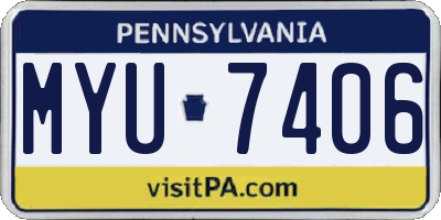 PA license plate MYU7406