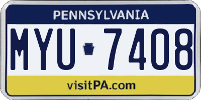 PA license plate MYU7408