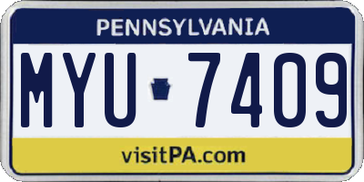 PA license plate MYU7409