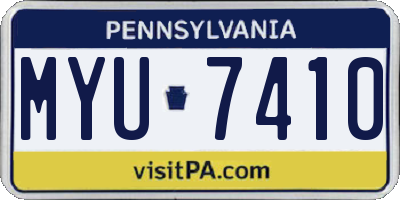 PA license plate MYU7410