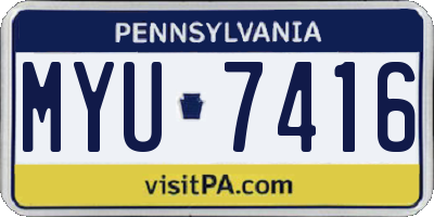 PA license plate MYU7416