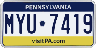 PA license plate MYU7419
