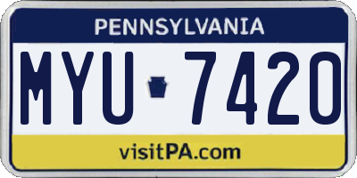PA license plate MYU7420