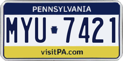 PA license plate MYU7421