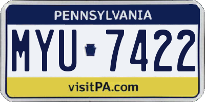 PA license plate MYU7422