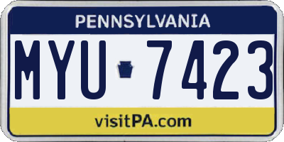 PA license plate MYU7423