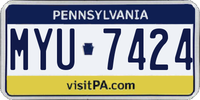 PA license plate MYU7424