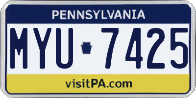 PA license plate MYU7425