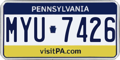 PA license plate MYU7426