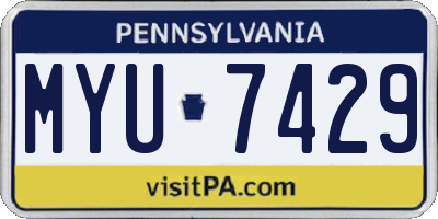PA license plate MYU7429