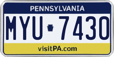 PA license plate MYU7430
