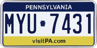PA license plate MYU7431