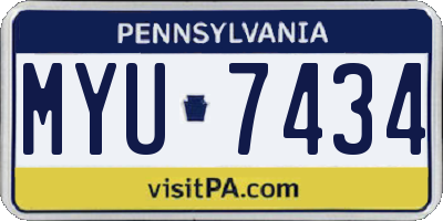 PA license plate MYU7434
