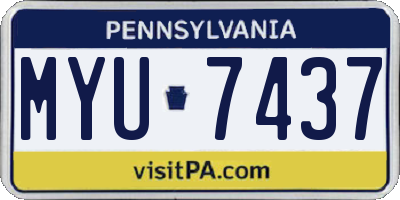 PA license plate MYU7437