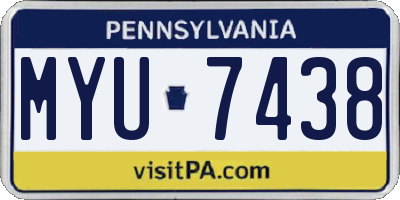PA license plate MYU7438